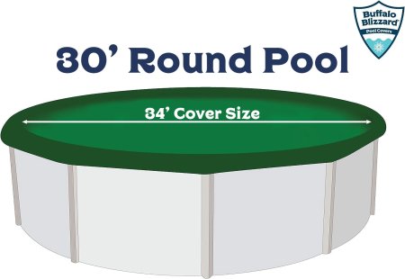 Buffalo Blizzard® Green Winter Cover Measurements - 34' Cover Size