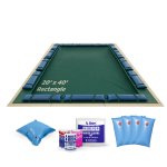 Buffalo Blizzard® Ripstopper® Green Winter Cover with Closing Kit for a 20' x 40' Rectangle Pool
