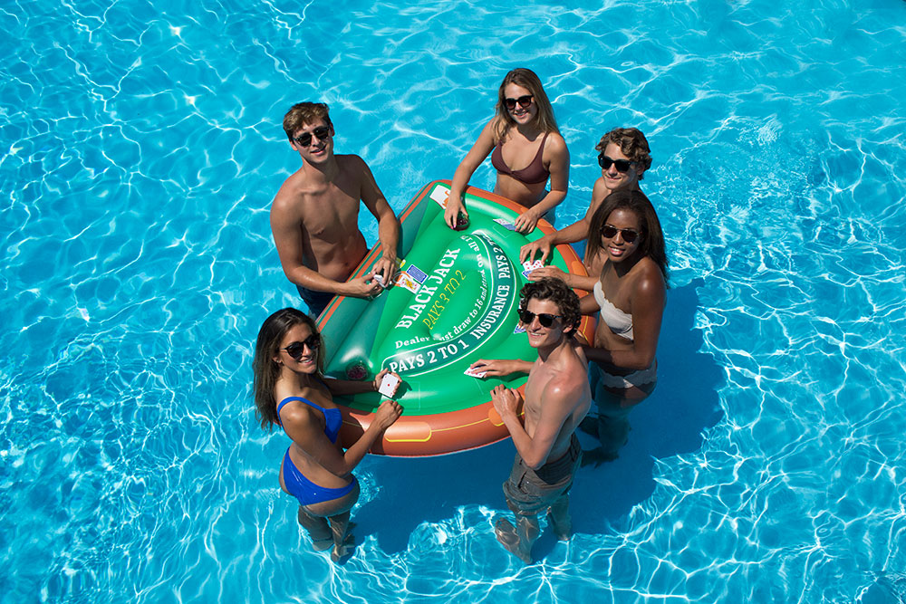 Swimline&reg; Blackjack Table Game Float with Waterproof Playing Cards