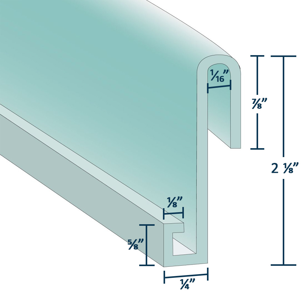 SmartLine® Bead Receiver for Above Ground Pool Liners - 56 &frac12;" Section (Various Quantities)