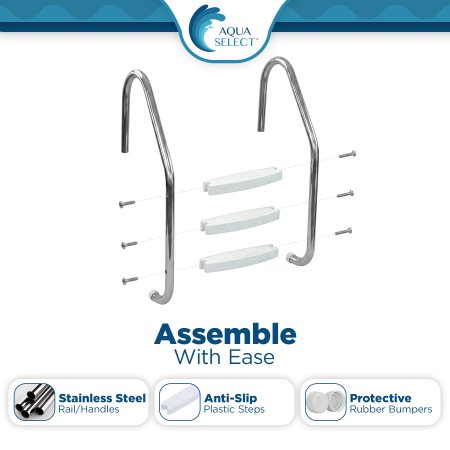 Aqua Select® Inground Stainless Steel Swimming Pool Ladders (Various Steps)