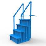 Aqua Select® Above Ground Anti-Slip Pool Steps with Blue Steps