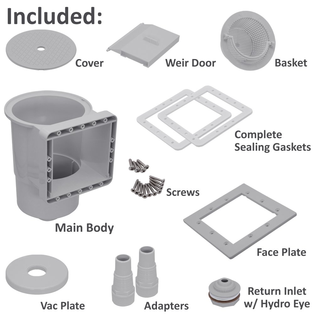 Rx Clear® Standard Thru-Wall Skimmer For Above Ground Swimming Pools (Choose Color)