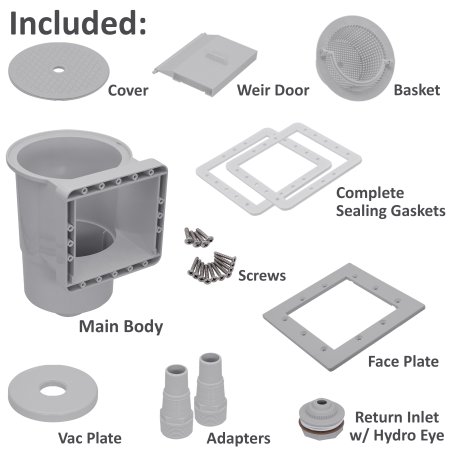 Rx Clear® Standard Thru-Wall Skimmer For Above Ground Swimming Pools (Choose Color)