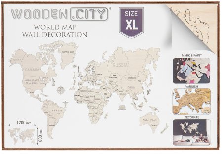 Wooden XL World Map Kit