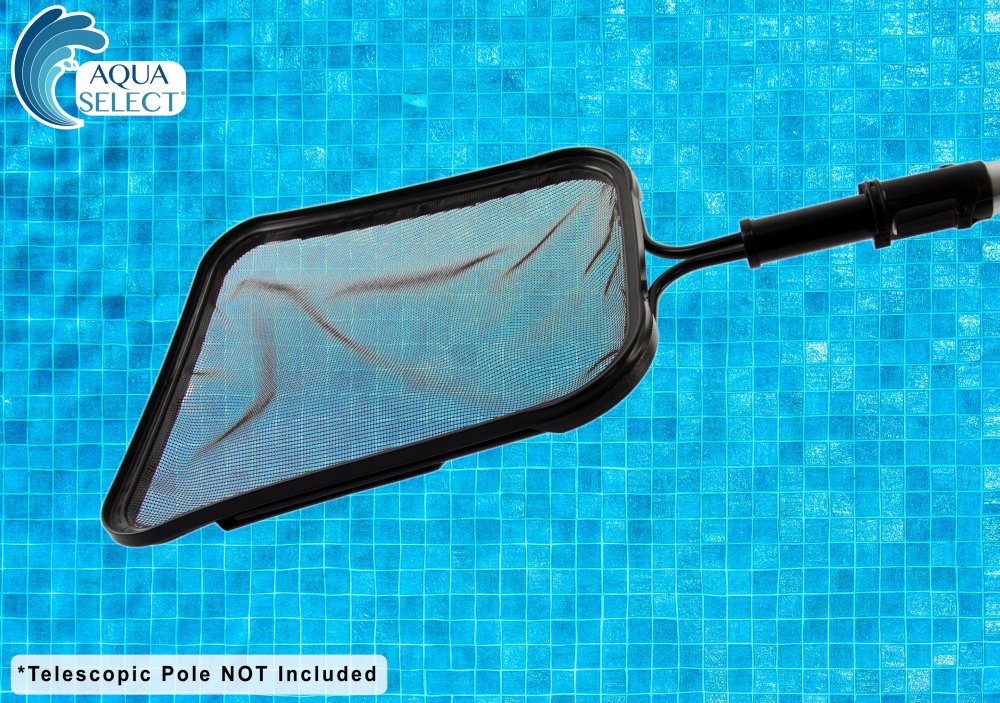 Aqua Select® Aluminum Handle Leaf Skimmer with Replaceable Net - Pool Background