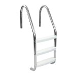 Aqua Select&reg; Inground Stainless Steel 3-Step Ladder - Plastic Steps
