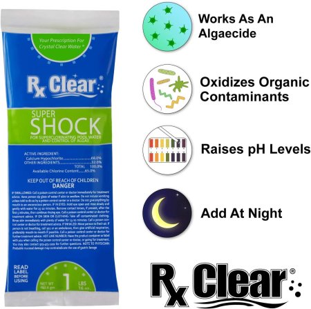 Rx Clear&reg; Super Shock Swimming Pool Chlorine Shock (Various Quantities)