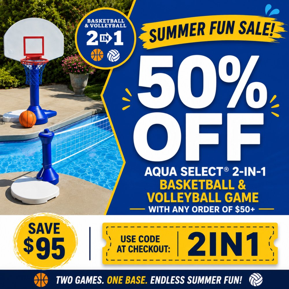 Aqua Select® 2-in-1 Combo Basketball & Volleyball Game
