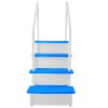 White Pool Step System With Blue Steps