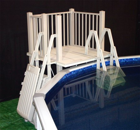 VinylWorks Resin Above Ground Pool Deck Kit w/ Steps - Taupe (Various Sizes)