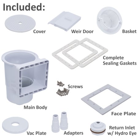 Rx Clear® Standard Thru-Wall Skimmer For Above Ground Swimming Pools (Choose Color)