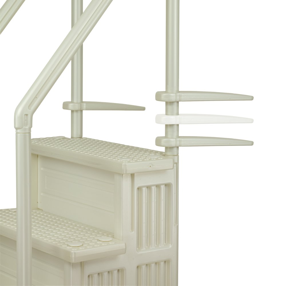 Closeup of Deck Brackets on Above Ground Pool Steps from Aqua Select