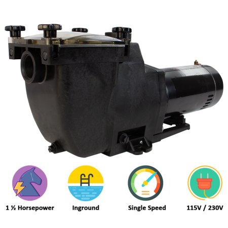 Rx Clear&reg; Super Hi-Flow 1 ½ HP Inground Pool Pump