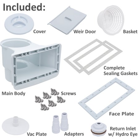 Rx Clear&reg; Wide-Mouth Skimmer for Above Ground Swimming Pools - White