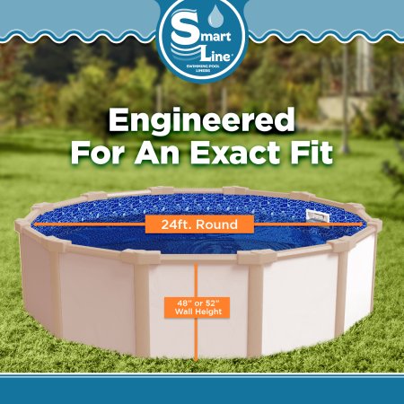 SmartLine&reg; 24' Round Cracked Glass Overlap Liner 48" / 52" H, 20 Gauge