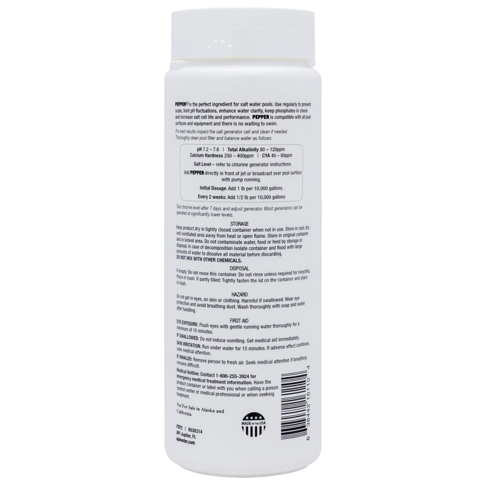Pepper® Non-Chlorine Shock for Salt Water Pools - Back View