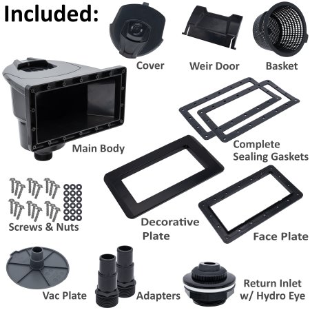 Carvin® Skimtech 500™ Black Wide-Mouth Skimmer For Above Ground Swimming Pools