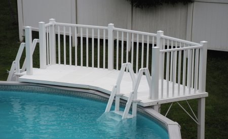 VinylWorks Resin Above Ground Pool Deck Kit w/ Steps - Taupe (Various Sizes)