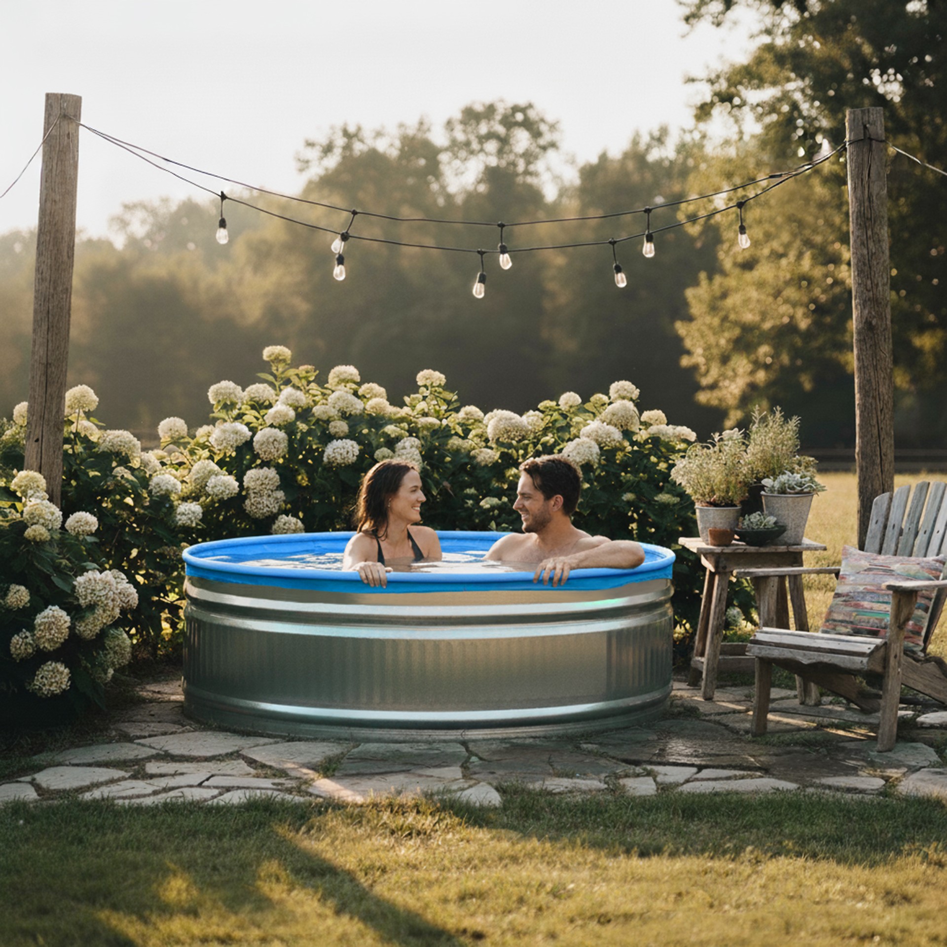 Two Women in a Stock Tank