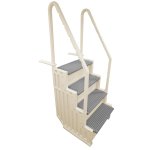 Confer® Above Ground Pool Step Entry System - Warm Grey Frame w/ Grey Tread