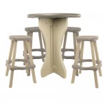Leisure Accent Round Bistro Set Table with 4 Stools - Taupe