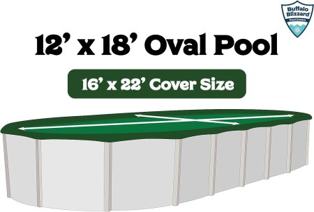 Buffalo Blizzard® Green/Black Winter Cover Measurements - 16' x 22'