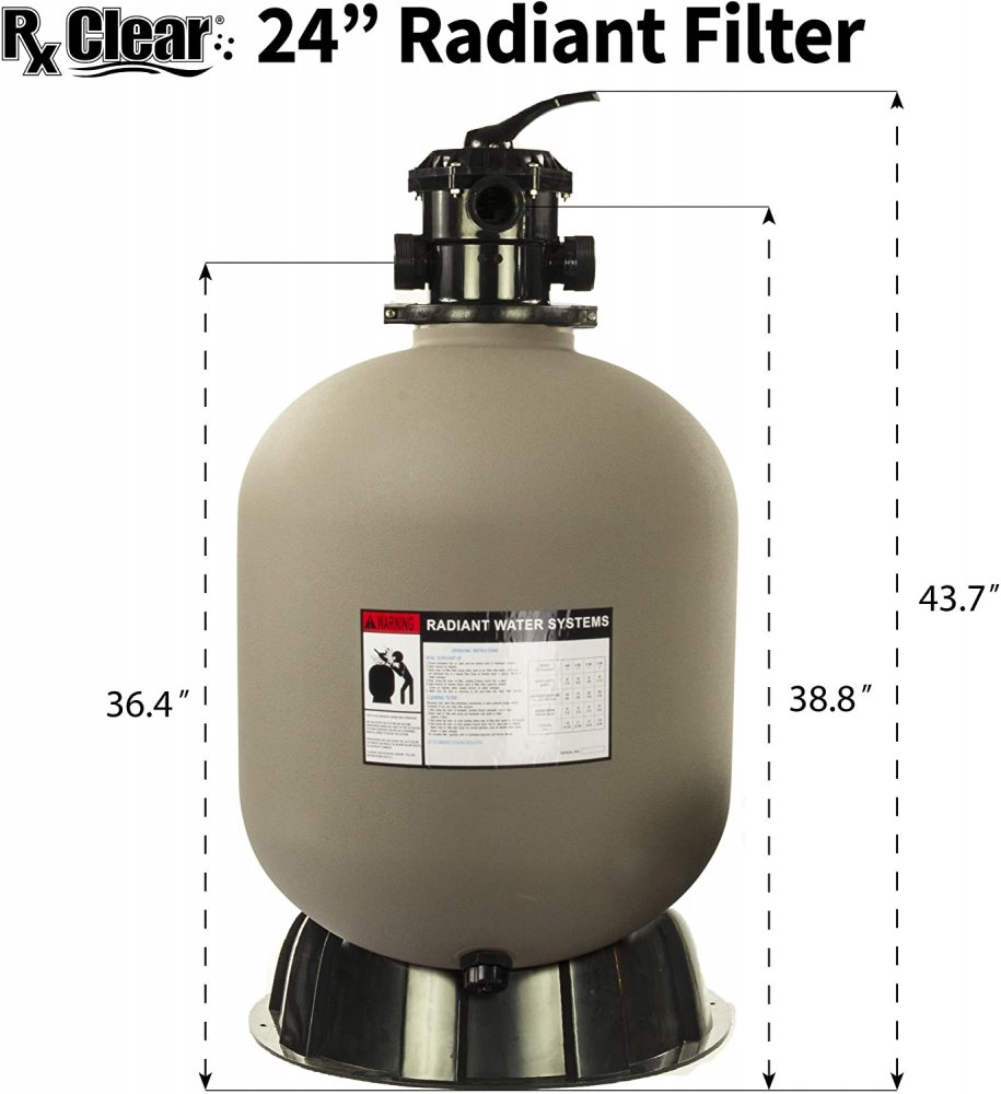 24" Radiant Sand Filter Measurements