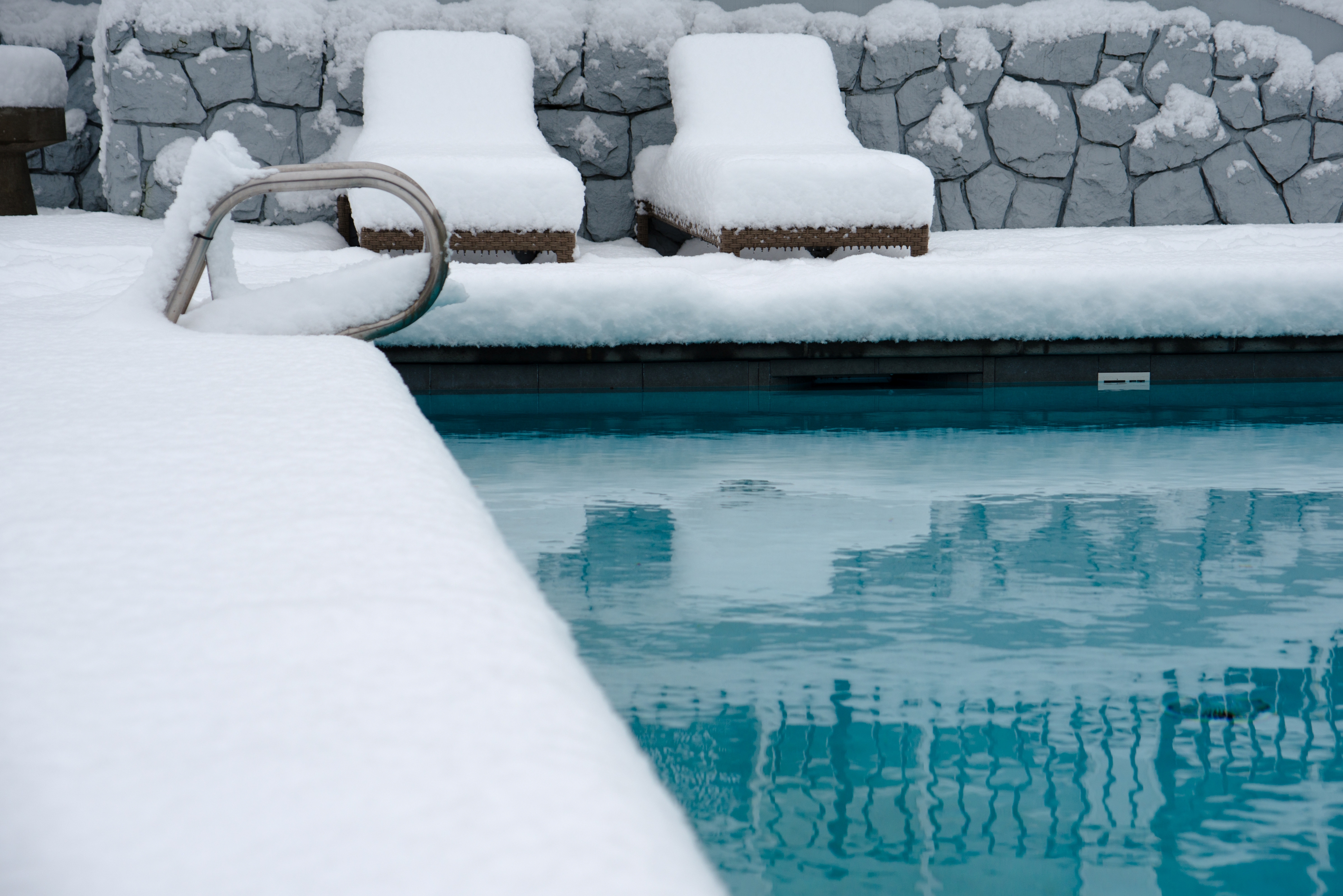 A pool in the snow