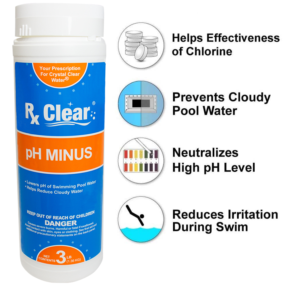 Rx Clear&reg; Swimming Pool pH Minus (Various Quantities)