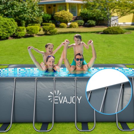 EVAJOY Metal Frame 14' x 7' Rectangular Above Ground Pool Kit