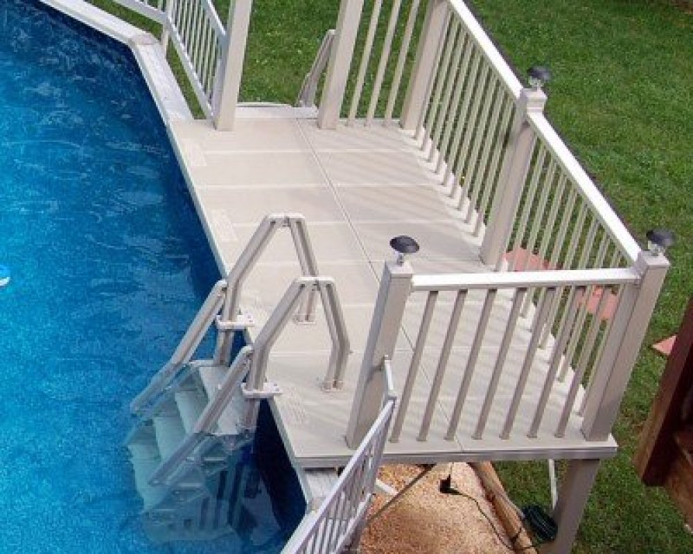 VinylWorks Resin Above Ground Pool Deck Kit w/ Steps - Taupe (Various Sizes)