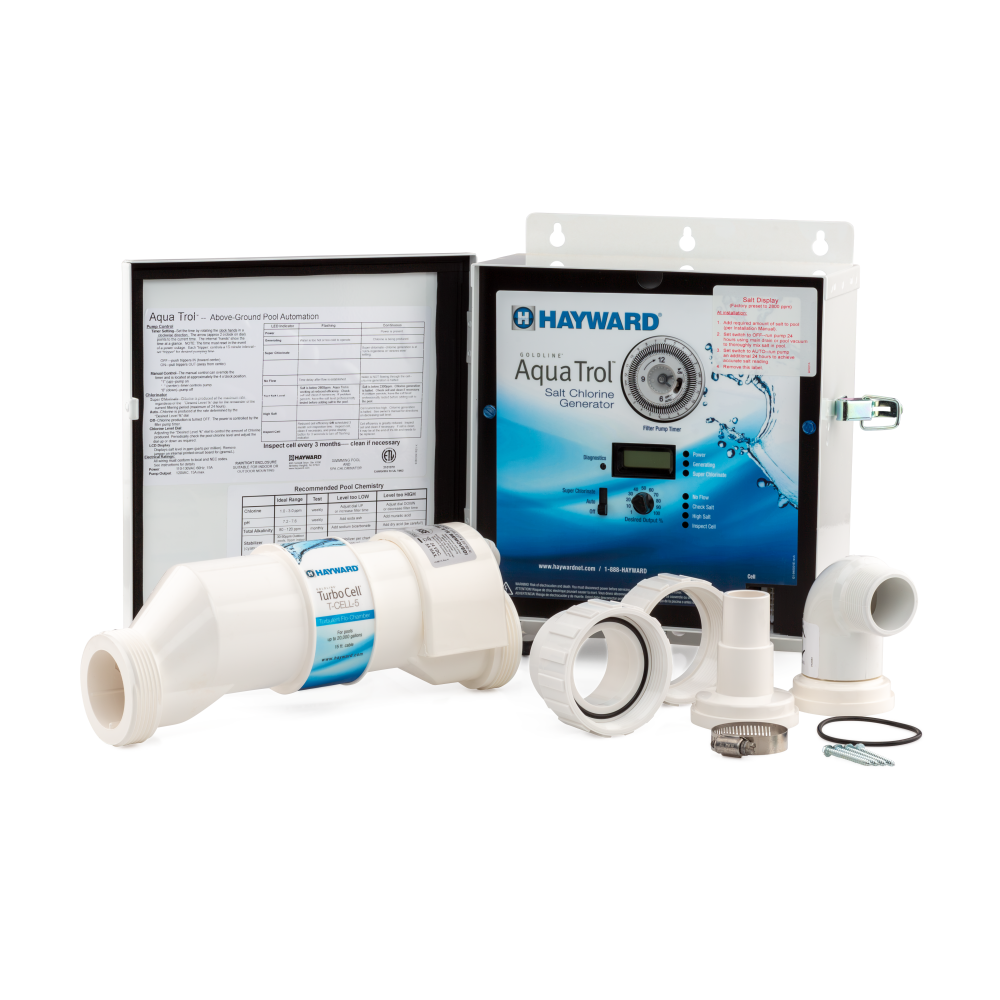 Hayward® AquaTrol Salt Chlorination System w/ GLX-CELL-5 Salt Cell, Jet Fittings