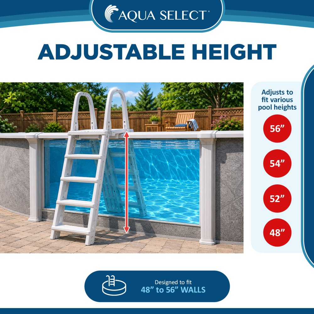 Aqua Select&reg; Flip-Up A-Frame Ladder for Above Ground Pools 48-54"H