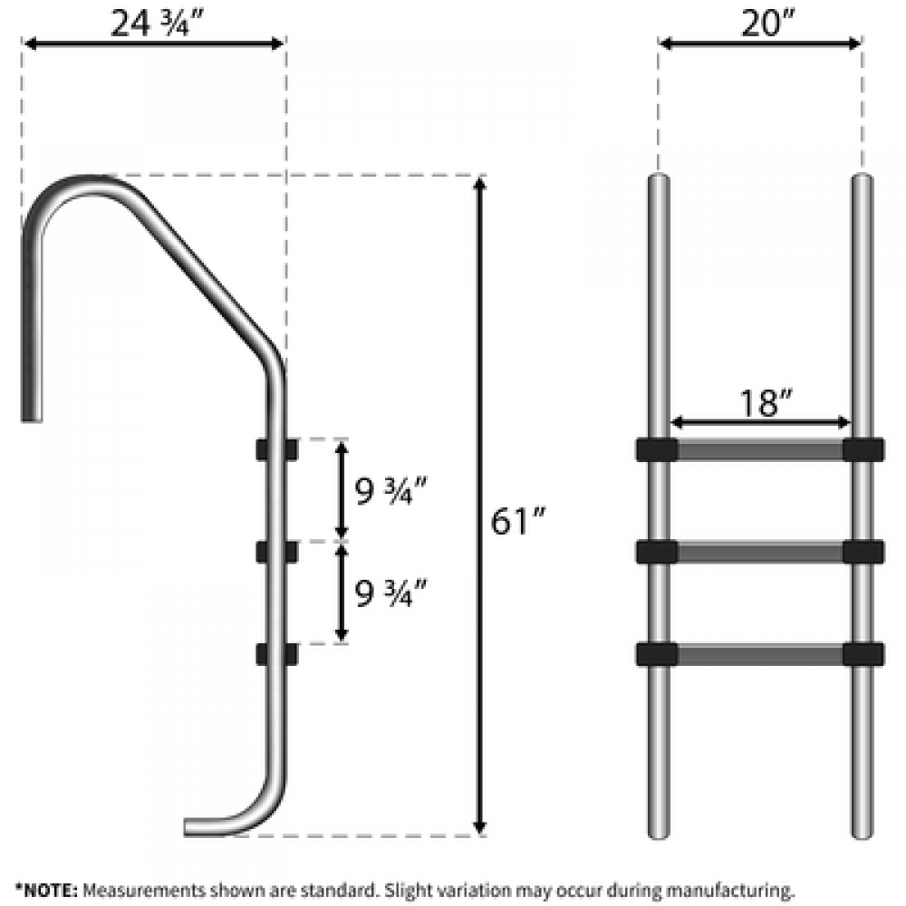 Aqua Select® Inground Swimming Pool Ladders