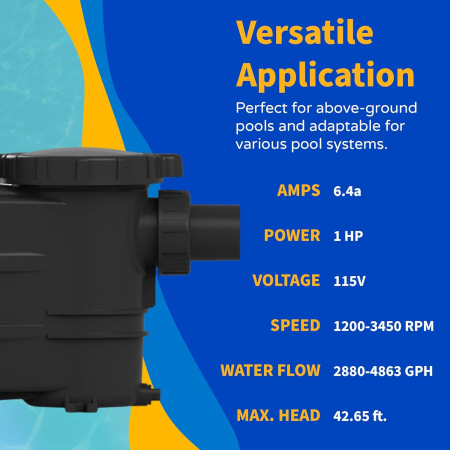 Rx Clear® Pro VS 1 HP Variable Speed Above Ground Pool Pump