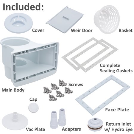 Rx Clear&reg; Wide-Mouth Skimmer for Above Ground Swimming Pools - White