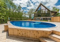 Lake Effect® 15' x 30' Oval Dominica Semi Inground Swimming Pool