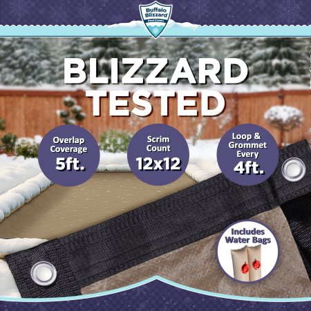 Buffalo Blizzard&reg; Rectangle Supreme Plus Winter Cover w/ Waterbag Kit (Various Sizes)