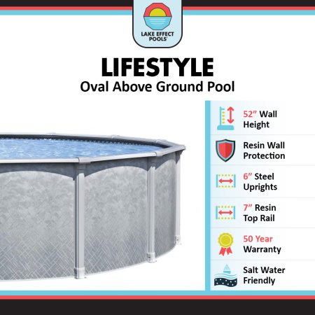 Lifestyle by Lake Effect Pools® Oval Above Ground Pool Kit With 52" Wall