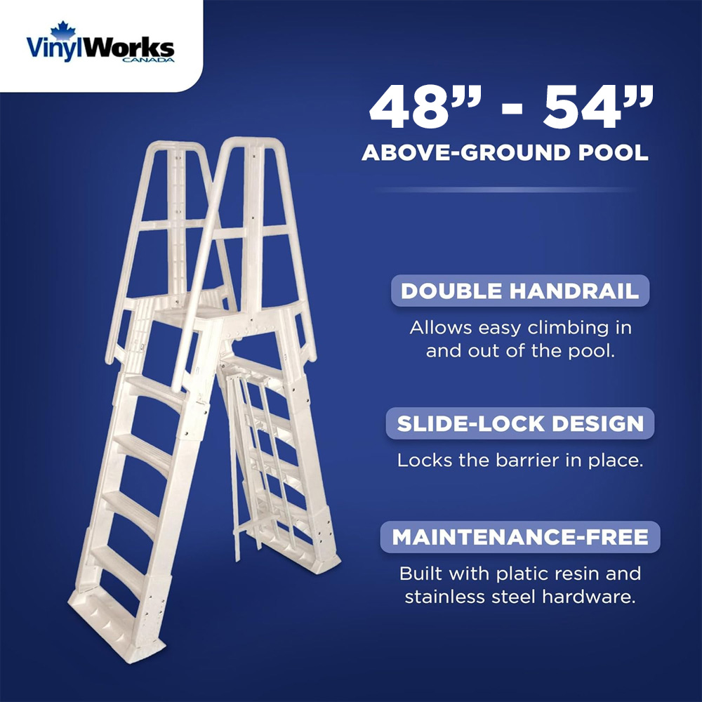 Vinyl Works Slide Lock Resin A-Frame Ladder with Barrier (Various Colors)