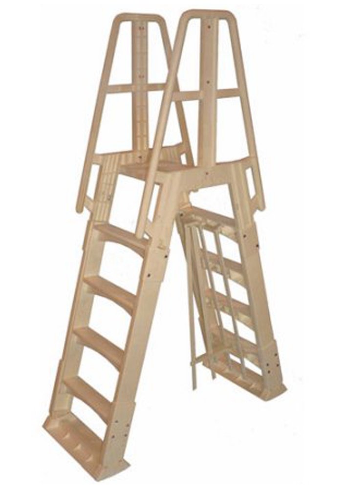 Vinyl Works Slide Lock Resin A-Frame Ladder with Barrier (Various Colors)