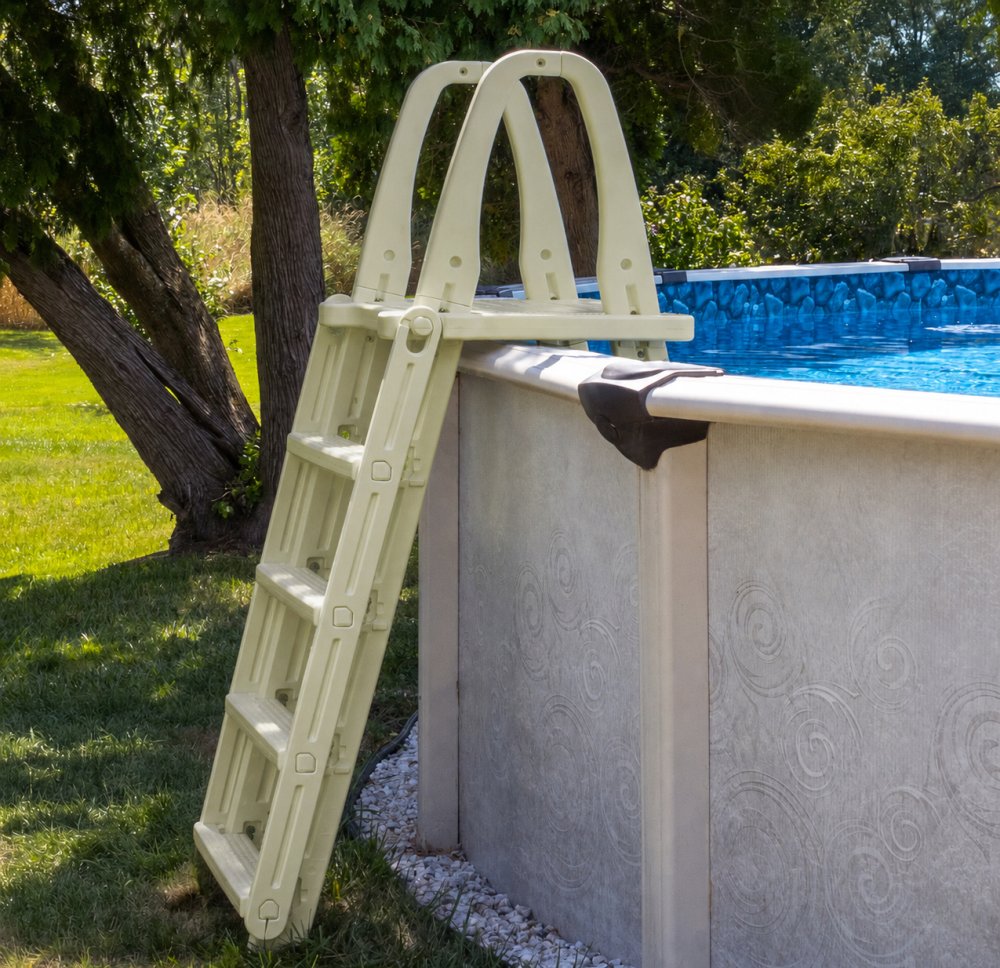 Aqua Select® A-Frame Swing Up & Lock Ladder for Above Ground Pools