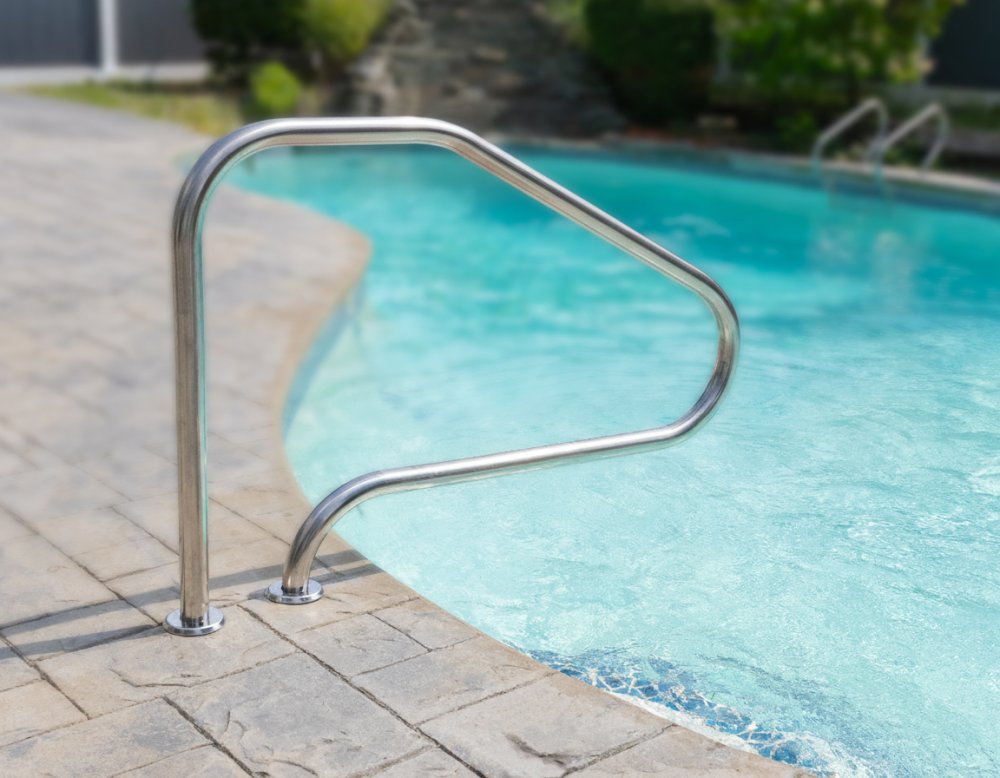 Aqua Select&reg; Stainless Steel 50" Handrail w/ 4' Rail Runner®