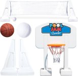 Pool Jam™ 2 in 1 Basketball / Volleyball Game In-ground (Fits pools 20 ft. Across)