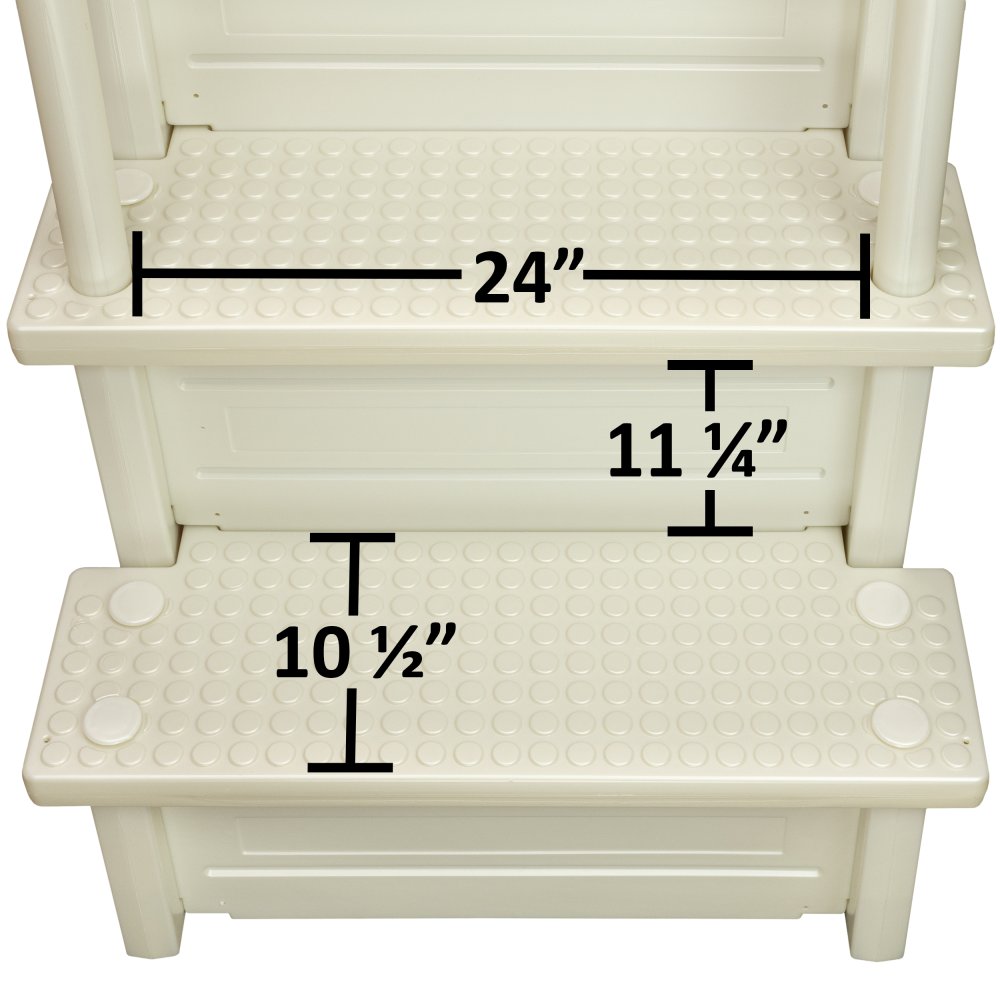 Measurements for Above Ground Pool Steps, Anti Slip Steps by Aqua Select