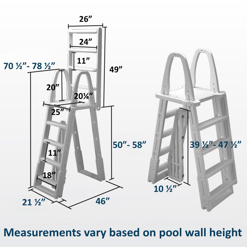 Aqua Select® A-Frame Swing Up & Lock Ladder for Above Ground Pools