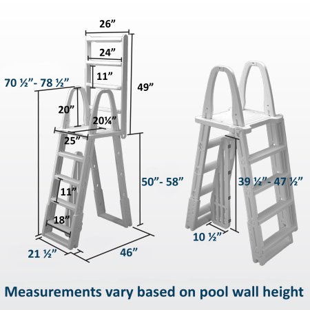 Aqua Select® A-Frame Swing Up & Lock Ladder for Above Ground Pools