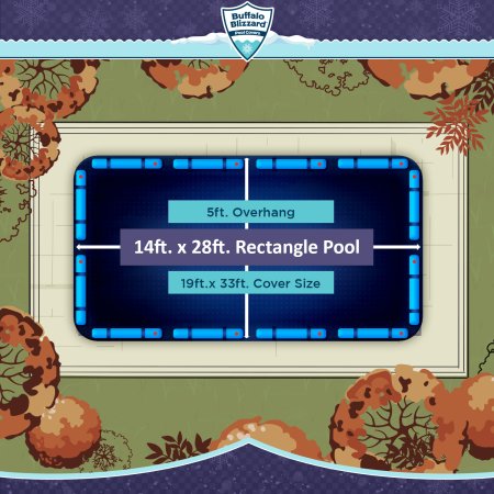 Buffalo Blizzard® Deluxe Blue/Black Winter Cover w/ Waterbag Kit (Various Sizes)