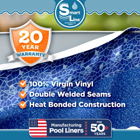 SmartLine&reg; 24' Round Cracked Glass Overlap Liner 48" / 52" H, 20 Gauge